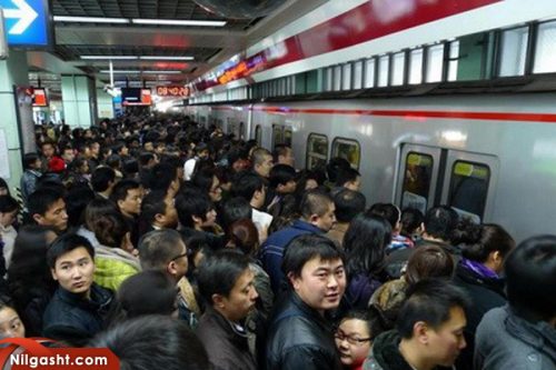 مترو شلوغ پکن